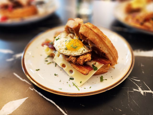 Holy Moly Breakfast Sandwich.