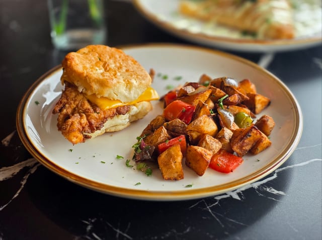 Chicken Biscuit Breakfast.