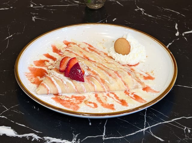 Strawberry Shortcake Crepe/Waffle - Seasonal Special.